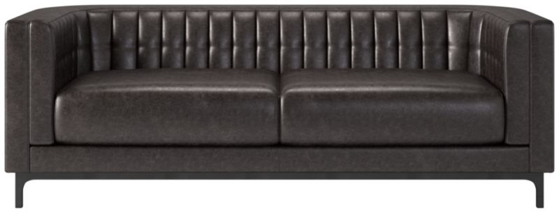 Ambroise 80" Bello Black Leather Sofa - image 0 of 5