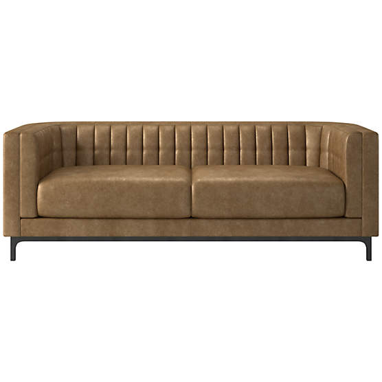 Ambroise 80" Bello Saddle Leather Sofa