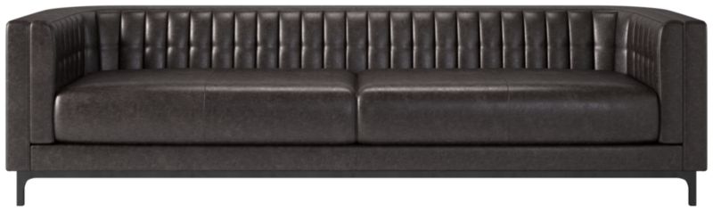 Ambroise 104" Bello Black Leather Sofa - image 0 of 8