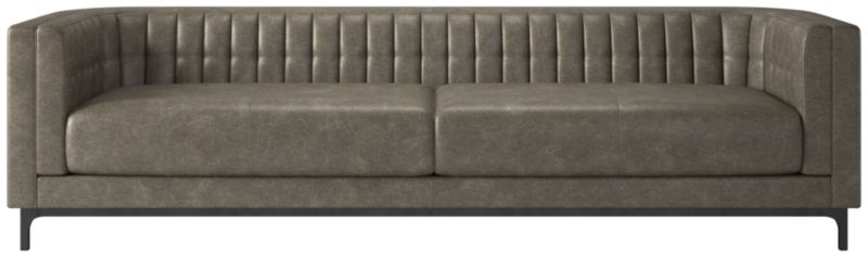 Ambroise 104" Bello Grey Leather Sofa - image 0 of 8