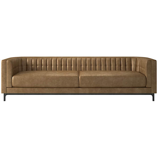 Ambroise 104" Bello Saddle Leather Sofa