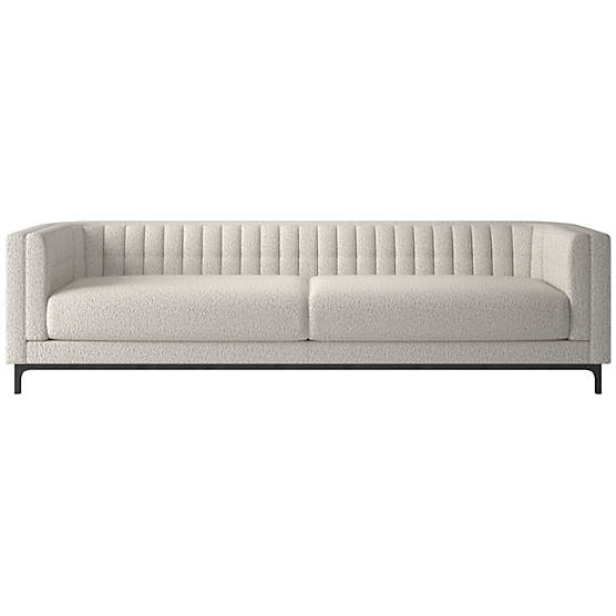 Ambroise 104" Bloce Grey Sofa