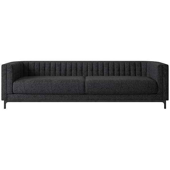 Ambroise 104" Bloce Noir Sofa