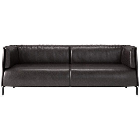 Clarendon 80" Bello Black Leather Sofa