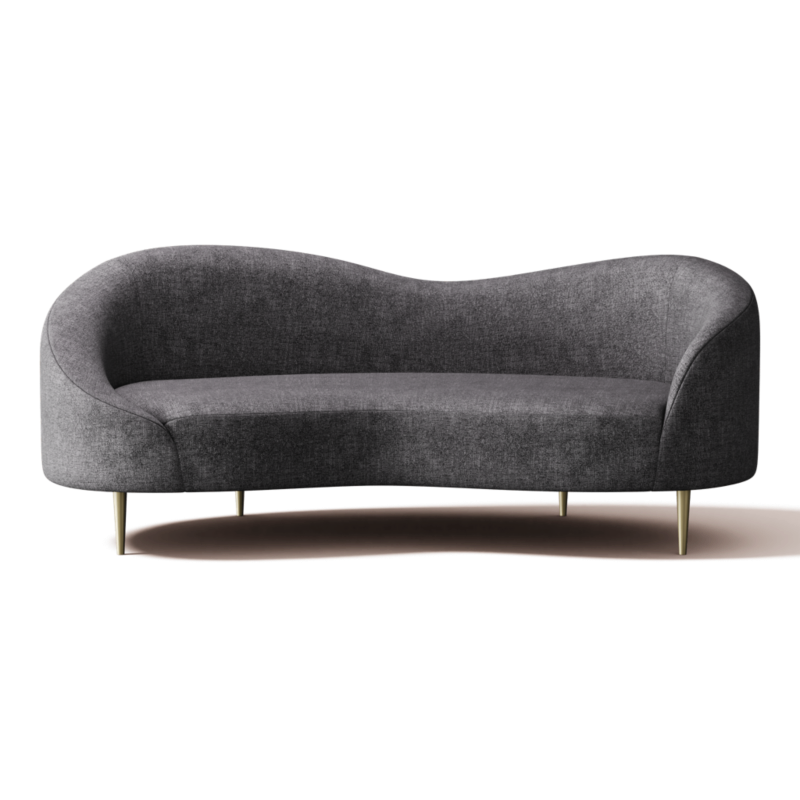 Curvo 75" Apartment Sofa Nomad Charcoal - image 0 of 12