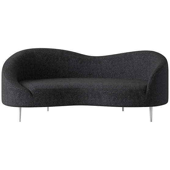 Curvo 75" Apartment Sofa Bloce Noir