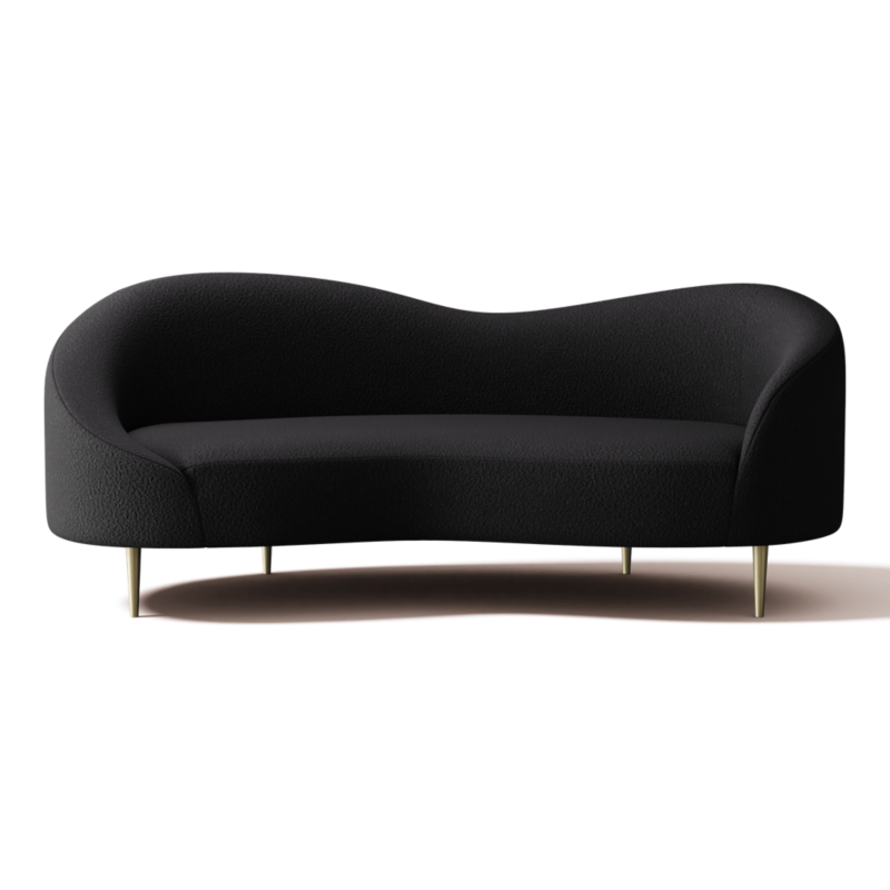 Curvo 75" Apartment Sofa Bloce Noir - image 0 of 12