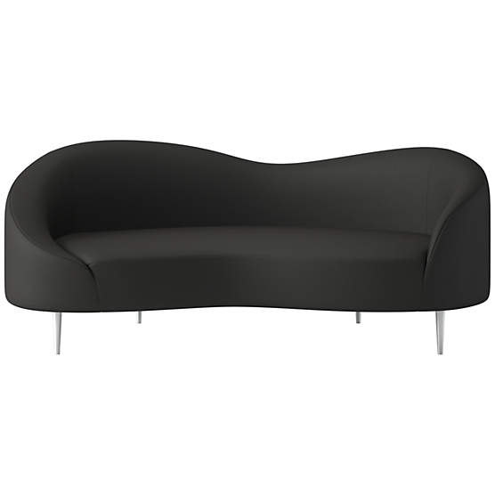 Curvo 75" Apartment Sofa Kanvas Ebony