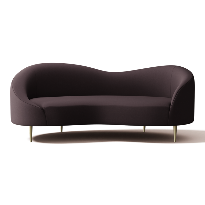 Curvo 75" Apartment Sofa Kanvas Ebony - image 0 of 12