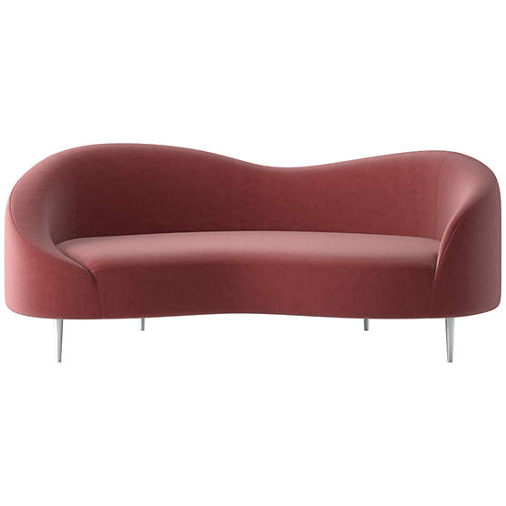 Curvo 75" Apartment Sofa Luca Rose