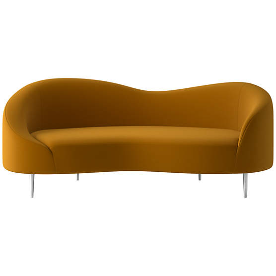 Curvo 75" Apartment Sofa Luca Turmeric