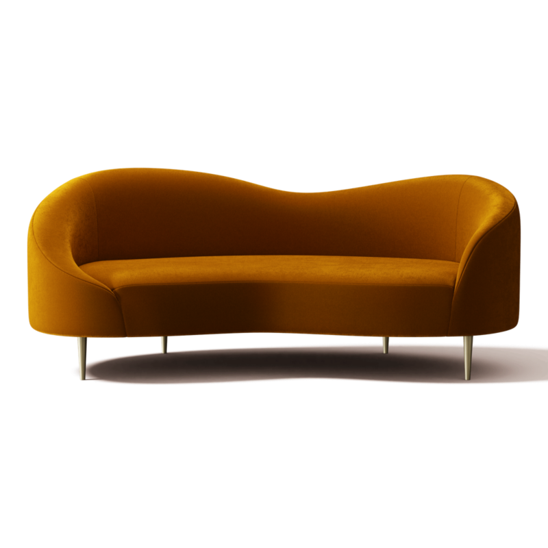 Curvo 75" Apartment Sofa Luca Turmeric - image 0 of 12