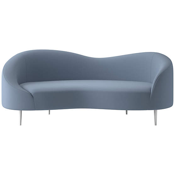 Curvo 75" Apartment Sofa Luca Azure