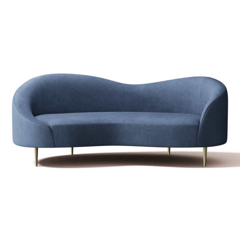 Curvo 75" Apartment Sofa Luca Azure - image 0 of 12