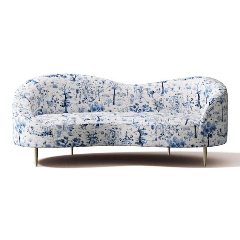 Curvo 75" Apartment Sofa Landscape Blue - image 0 of 12