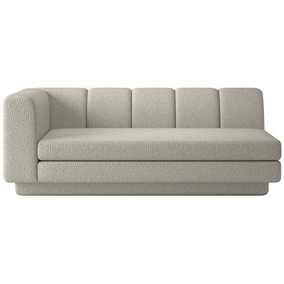 Yarrow Left-Arm Sofa Faux Sheepskin Natural