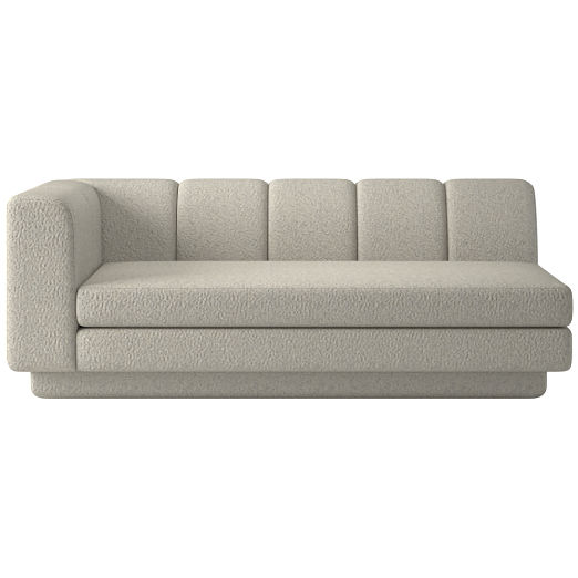 Yarrow Left-Arm Sofa Faux Sheepskin Natural