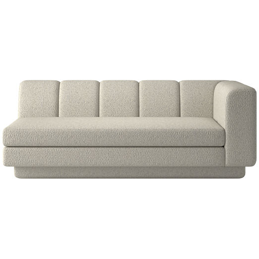 Yarrow Right-Arm Sofa Faux Sheepskin Natural