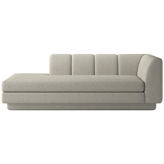 Yarrow Left-Arm Chaise Faux Sheepskin Natural