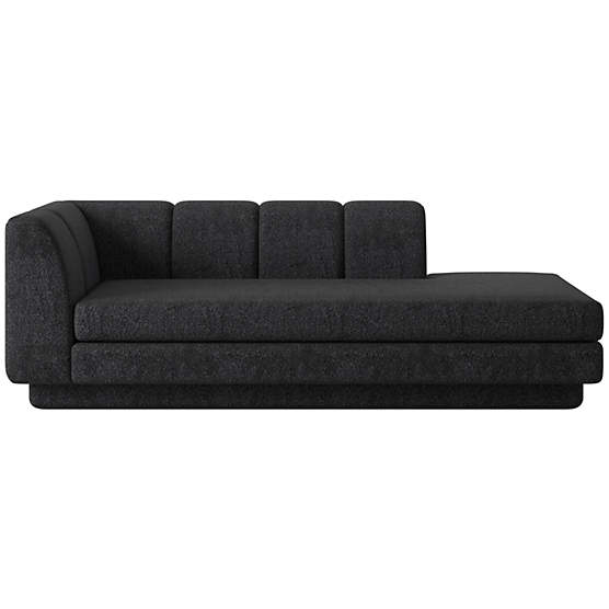 Yarrow Right-Arm Chaise Bloce Noir
