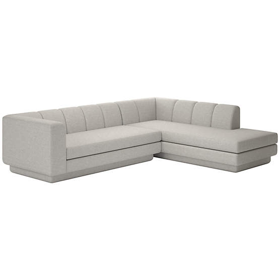 Yarrow 2-Piece L-Shaped Sectional Sofa with Right Arm Hatch Platinum