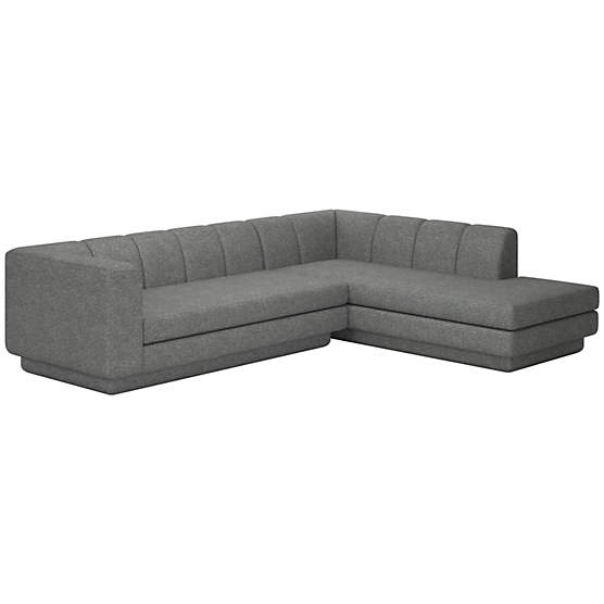 Yarrow 2-Piece L-Shaped Sectional Sofa with Right Arm Hatch Charcoal