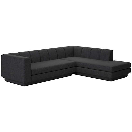 Yarrow 2-Piece L-Shaped Sectional Sofa with Right Arm Bloce Noir