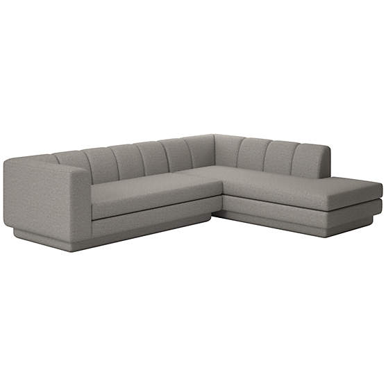 Yarrow 2-Piece L-Shaped Sectional Sofa with Right Arm Taylor Felt Grey