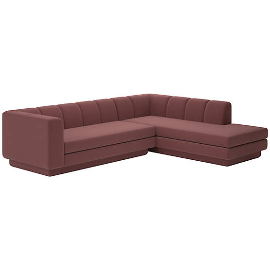 Yarrow 2-Piece L-Shaped Sectional Sofa with Right Arm Lisbon Rose Brown