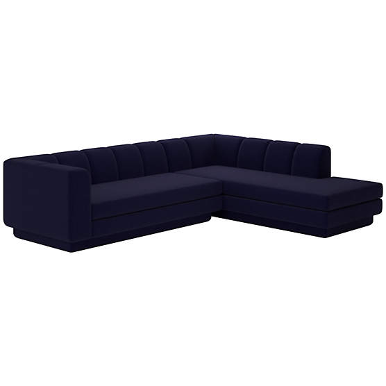 Yarrow 2-Piece L-Shaped Sectional Sofa with Right Arm Porto Indigo