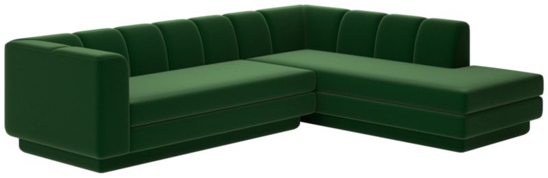 Yarrow 2-Piece L-Shaped Sectional Sofa with Right Arm Como Emerald - image 0 of 8