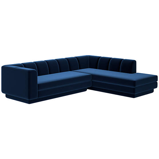 Yarrow 2-Piece L-Shaped Sectional Sofa with Right Arm Como Indigo