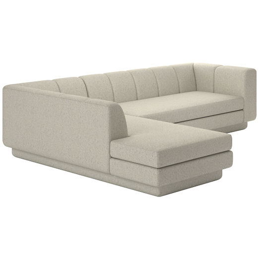 Yarrow 2-Piece L-Shaped Sectional Sofa with Left Arm Faux Sheepskin Natural