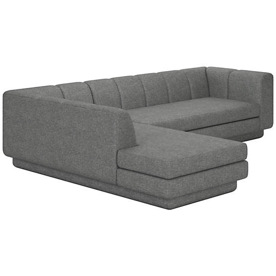 Yarrow 2-Piece L-Shaped Sectional Sofa with Left Arm Hatch Charcoal