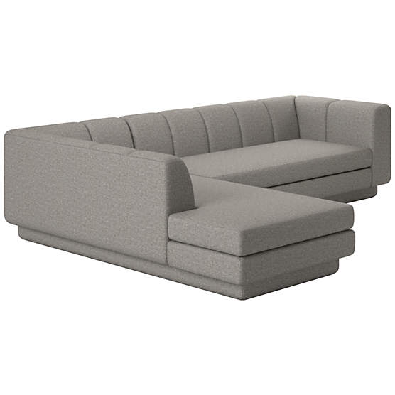 Yarrow 2-Piece L-Shaped Sectional Sofa with Left Arm Taylor Felt Grey