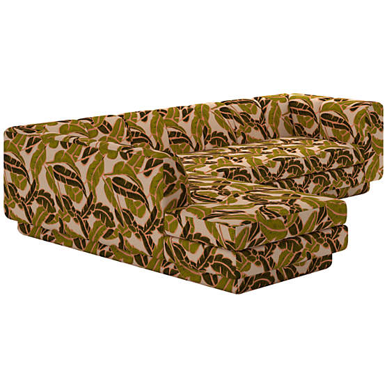 Yarrow 2-Piece L-Shaped Sectional Sofa with Left Arm  Palm Green
