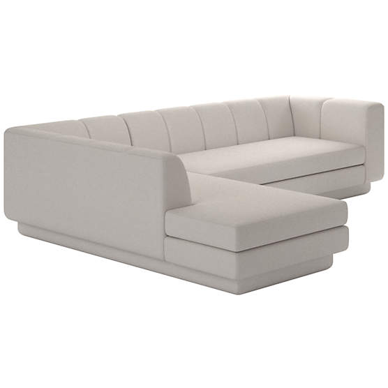 Yarrow 2-Piece L-Shaped Sectional Sofa with Left Arm  Nomad Pebble