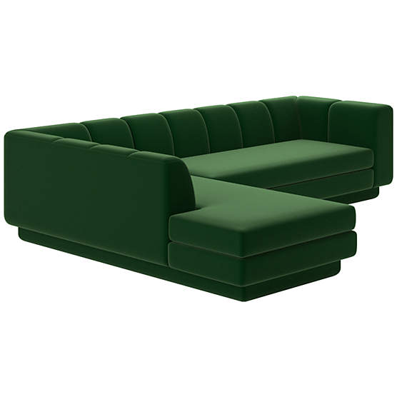 Yarrow 2-Piece L-Shaped Sectional Sofa with Left Arm Como Emerald