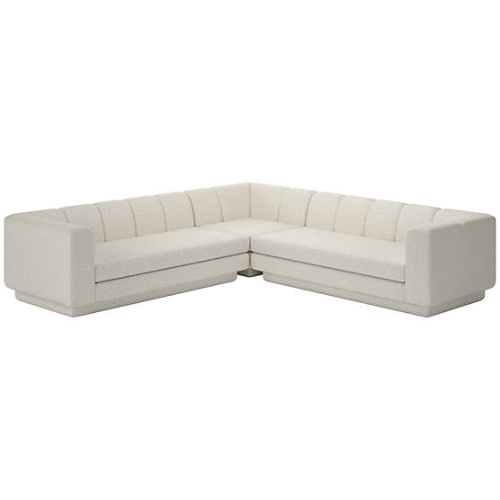 Yarrow 3-Piece L-Shaped Sectional Sofa Bloce Grey
