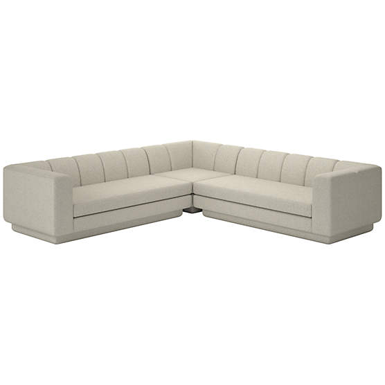 Yarrow 3-Piece L-Shaped Sectional Sofa Faux Sheepskin Natural