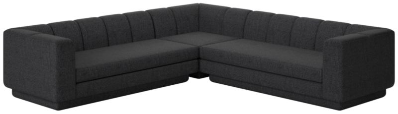 Viewing product image Yarrow 3-Piece L-Shaped Sectional Sofa Bloce Noir - image 1 of 7