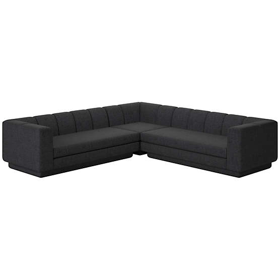 Yarrow 3-Piece L-Shaped Sectional Sofa Bloce Noir
