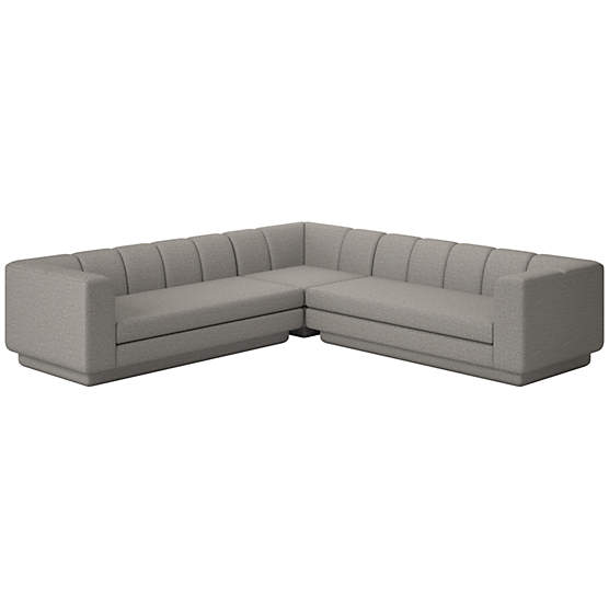 Yarrow 3-Piece L-Shaped Sectional Sofa Taylor Felt Grey