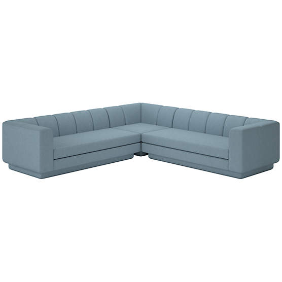Yarrow 3-Piece L-Shaped Sectional Sofa Lisbon Wedgewood