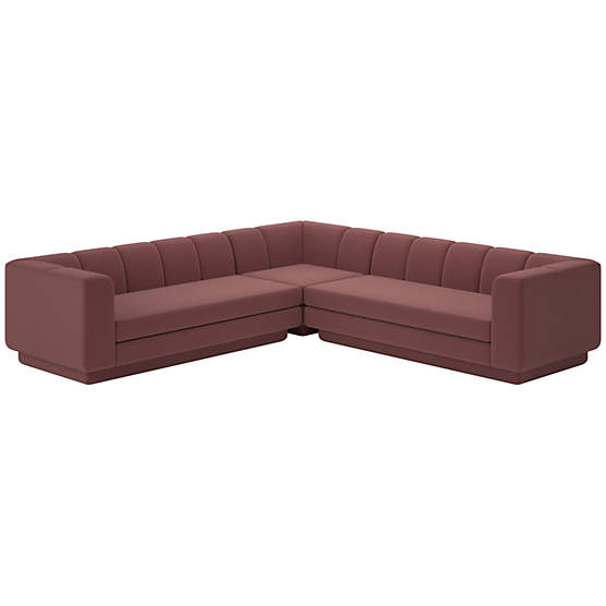 Yarrow 3-Piece L-Shaped Sectional Sofa Lisbon Rose Brown