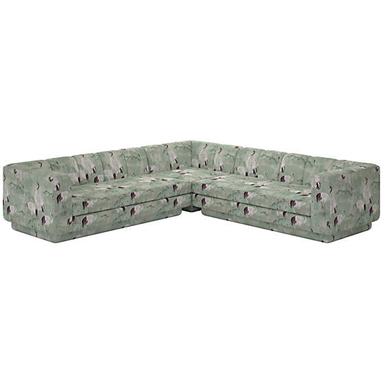 Yarrow 3-Piece L-Shaped Sectional Sofa Cranes Mint