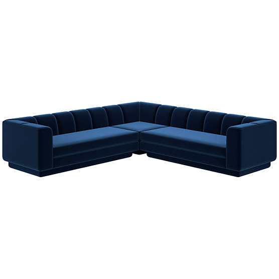 Yarrow 3-Piece L-Shaped Sectional Sofa Como Indigo