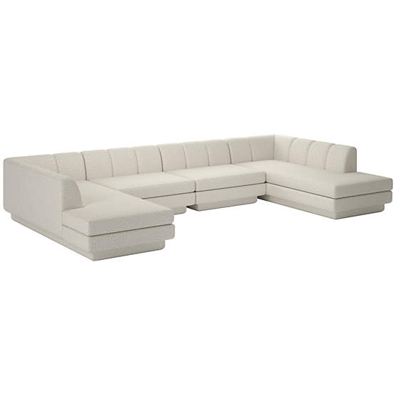 Yarrow 4-Piece U-Shaped Sectional Sofa Bloce Grey