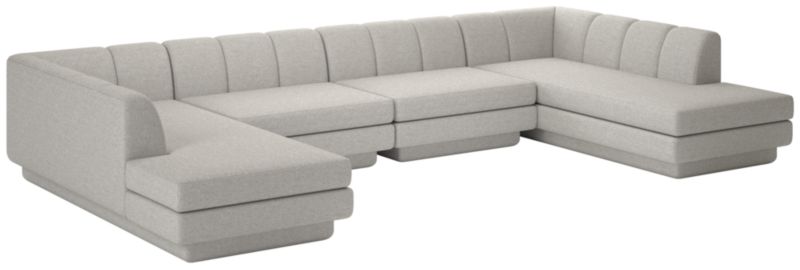 Viewing product image Yarrow 4-Piece U-Shaped Sectional Sofa Hatch Platinum - image 1 of 7