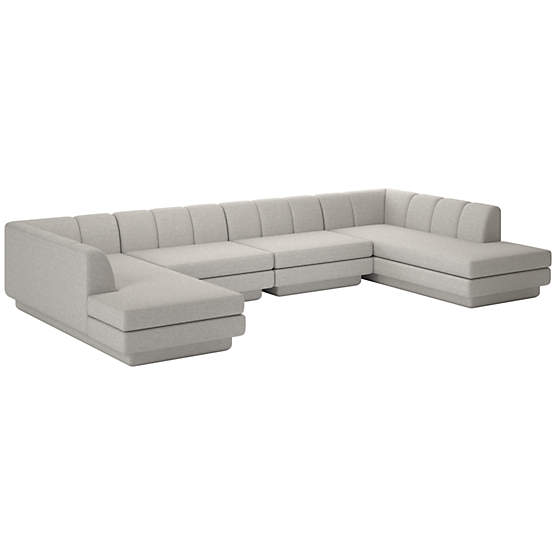 Yarrow 4-Piece U-Shaped Sectional Sofa Hatch Platinum